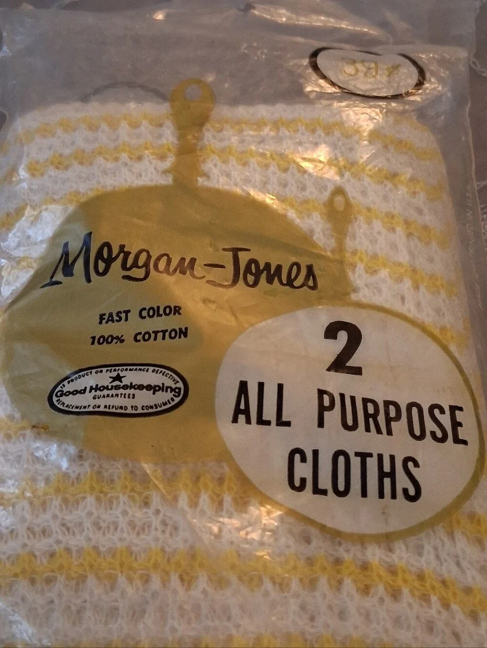 Vintage 1950s Morgan-Jones Pkg Of 2 100% Cotton Unopened Cloths (NOS)